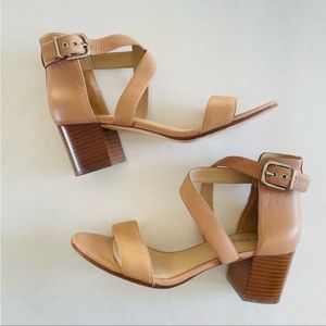 Via Spiga Cross Strap Block Heel Sandal